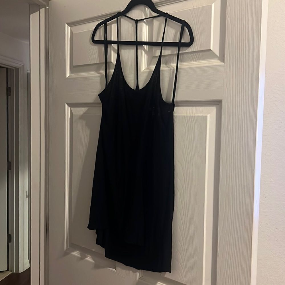 Michelle - Black Open Cover Up - Thin Dress - Black Strappy - Size Medium